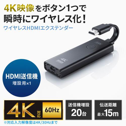 サンワサプライ 4K対応ワイヤレスHDMIエクステンダー 送信機のみ VGA-EXWHD12TX_1