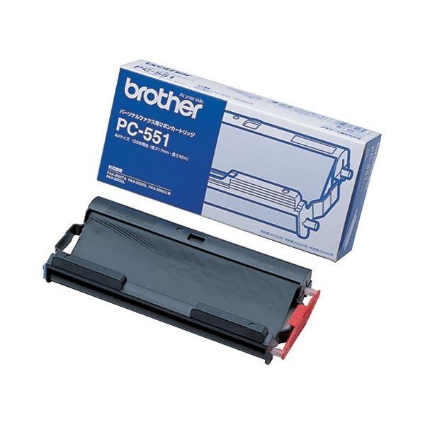 (まとめ) ブラザー BROTHER リボンカートリッジ 42m PC-551 1個 〔×8セット〕