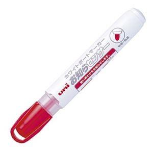 (まとめ) 三菱鉛筆 ホワイトボードマーカー ユニお知らセンサー 中字丸芯 赤 PWB1204M.15 1本 〔×80セット〕