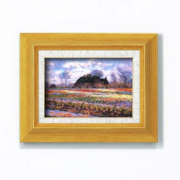 名画額縁 フレームセット サム 壁掛け用 モネ 「花畑」 273×343×48mm 立体加工付き
