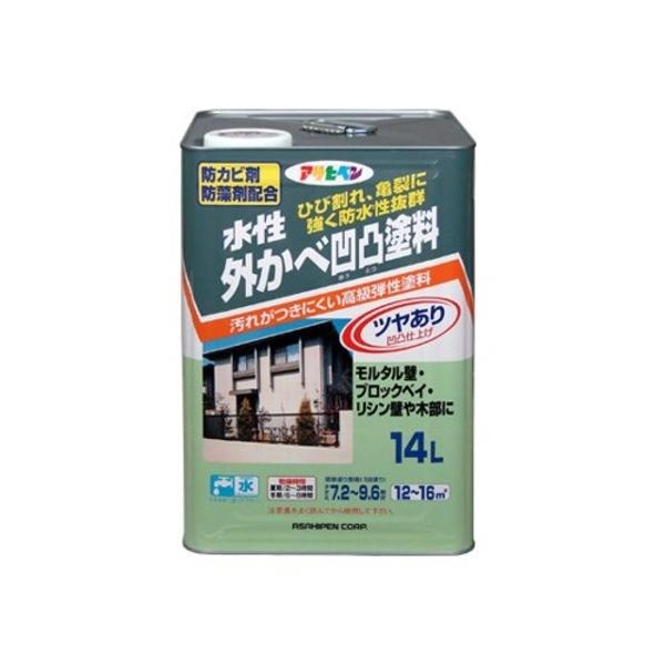 水性外かべ凹凸塗料ツヤあり ベージュ 14L〔代引不可〕