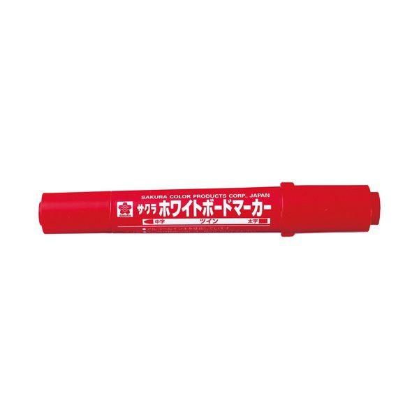 (まとめ) サクラクレパス ホワイトボードマーカーツイン WBK-T赤10本〔×10セット〕