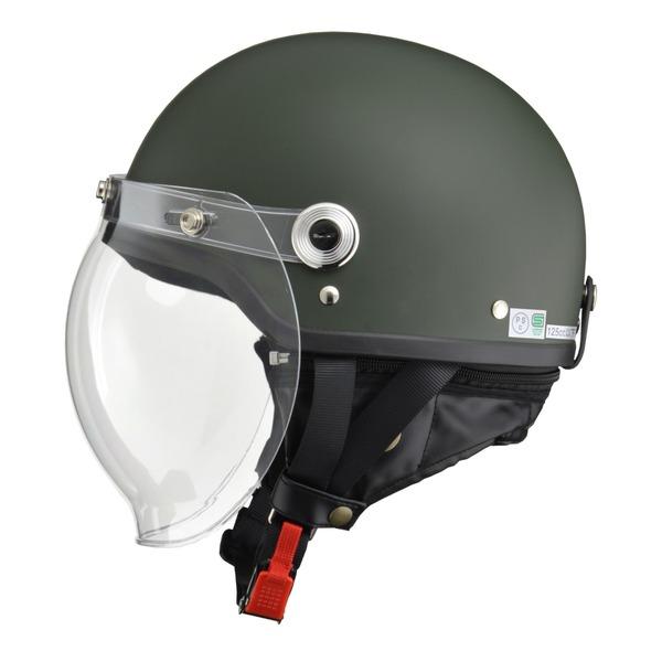 リード工業 (LEAD) バブルシールド付ハーフヘルメット CR760 マットグリーン フリー｜krypton｜02