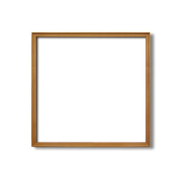 〔 角額 〕高級木製正方形額 500角 500×500mm チーク 壁掛けひも アクリル付き 9787 フレーム 額縁 額
