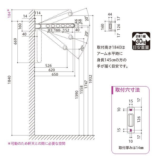 ホスクリーン RK-65-BL ブラック [2本セット] 〔0004-00629〕 〔ベランダ テラス〕の画像