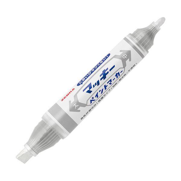 (まとめ) ゼブラ マッキーペイントマーカー太字+中字 銀 YYT20-S 1本 〔×30セット〕_1