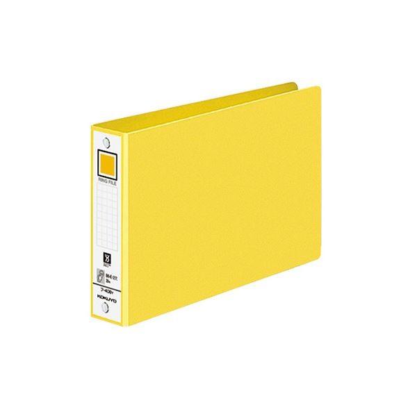 (まとめ)コクヨ リングファイル 色厚板紙表紙B6ヨコ 2穴 220枚収容 背幅38mm 黄 フ-408NY 1冊 〔×30セット〕