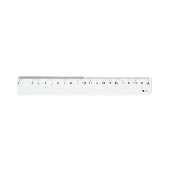 (まとめ)プラス 再生PET直定規 20cm47-188 1個〔×30セット〕