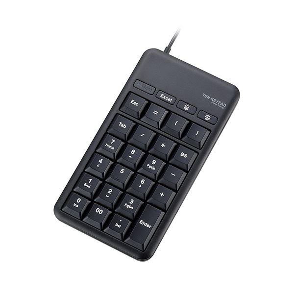 (まとめ)エレコムホットキー付きUSBテンキーパッド ブラック TK-TCM015BK 1個〔×2セット〕 | ELECOM