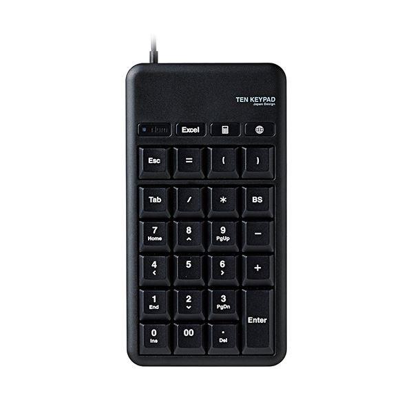 (まとめ)エレコムホットキー付きUSBテンキーパッド ブラック TK-TCM015BK 1個〔×2セット〕 | ELECOM | 01