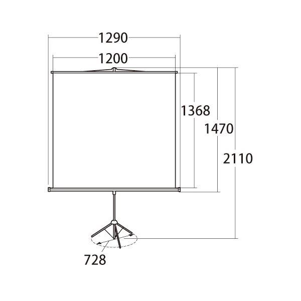 サンワサプライ プロジェクタースクリーン 三脚式 60型 PRS-S60 1台 プロジェクター PC パソコン 周辺機器 OA機器 事務機器 | SANWA SUPPLY | 02