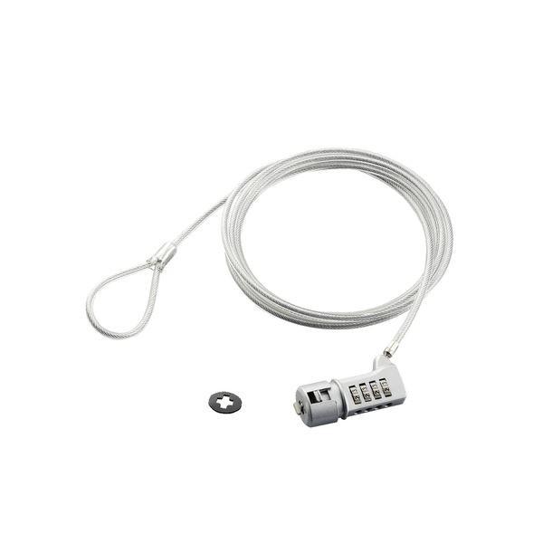 エレコム セキュリティスロット対応セキュリティワイヤーロック 4桁ダイヤル式タイプ ESL-37 1セット(5パック) | ELECOM