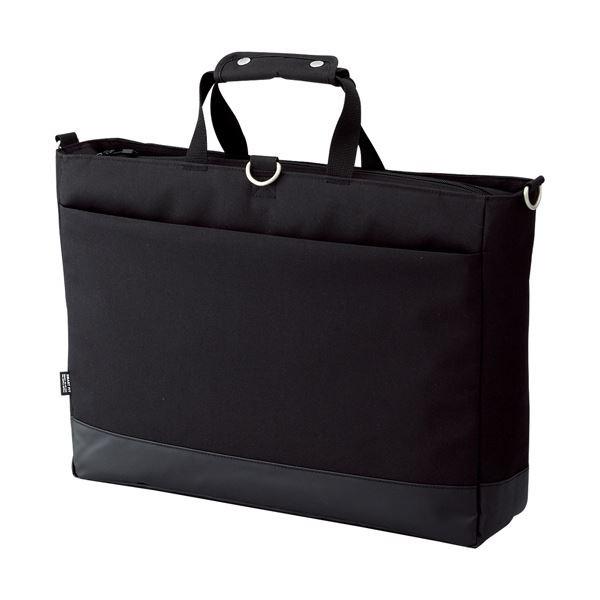 (まとめ)リヒトラブ SMART FITACTACT キャリングバッグ (ヨコ型Lサイズ) ブラック A-7671-24 1個〔×2セット〕