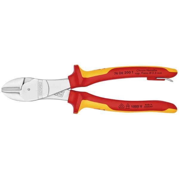 KNIPEX クニペックス 7406-200TBK 絶縁強力斜ニッパー 落下防止 BK 工具 ツール DIY 作業工具 道具 ニッパー_2