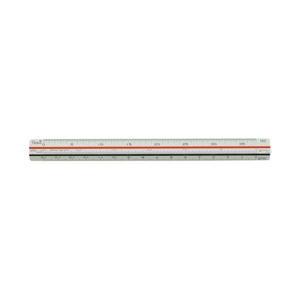 (まとめ)内田洋行 三角スケール 土地家屋用15cm 1-882-0402〔×5セット〕
