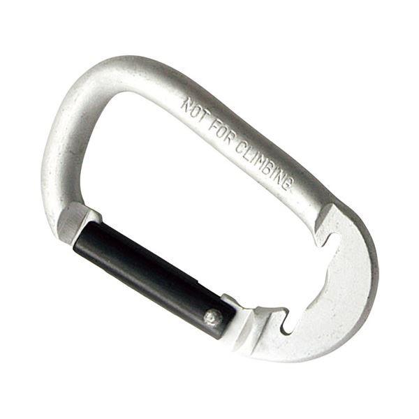 (まとめ)角利産業 アルミカラビナ 6mm 銀〔×50セット〕