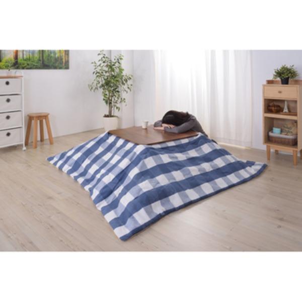 こたつ布団 こたつ掛布団 190×190cm ブルー ギンガムチェック柄 正方形 薄掛け ウール混 起毛生地 リビング ダイニング | ブランド登録なし | 02