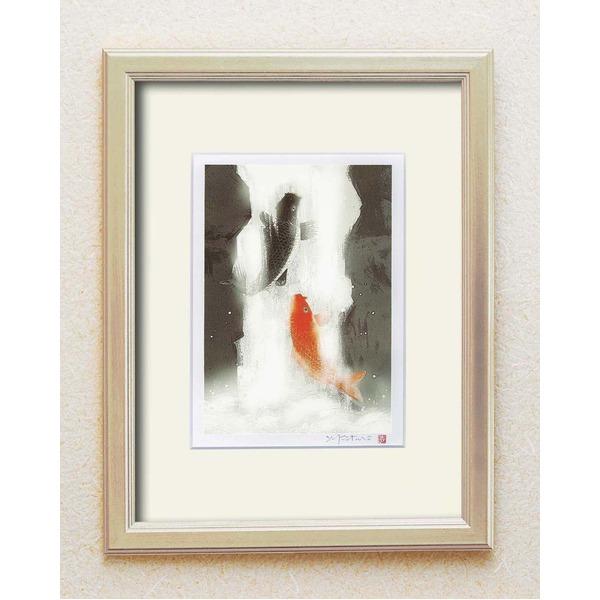 【公式】 吉岡浩太郎 シルバー「夫婦滝昇り鯉」 風水額(太子) 日本画
