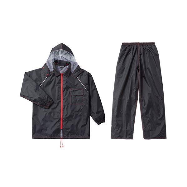 (まとめ)川西工業 レインスーツ ブラックイーグルMサイズ #3673M 1着〔×2セット〕