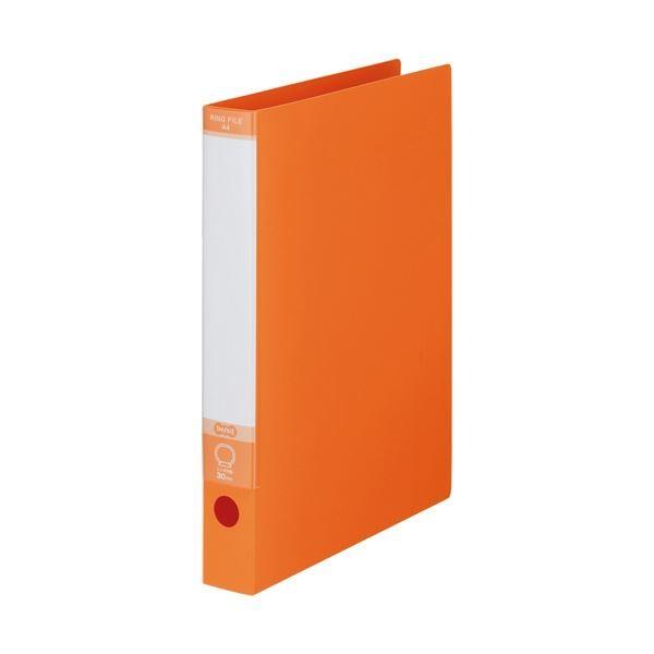 (まとめ)TANOSEE ワンタッチ開閉Oリングファイル A4タテ 2穴 220枚収容 背幅40mm オレンジ 1冊〔×20セット〕