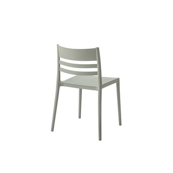 スタッキングチェア パーソナルチェア 幅52cm ライトグレー 軽量 移動便利 お手入れ簡単 リビング ダイニング | ブランド登録なし | 02