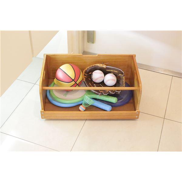 桐下駄箱（収納棚) 玄関収納 下駄箱下収納ボックス 幅52cm ライトブラウン 軽量