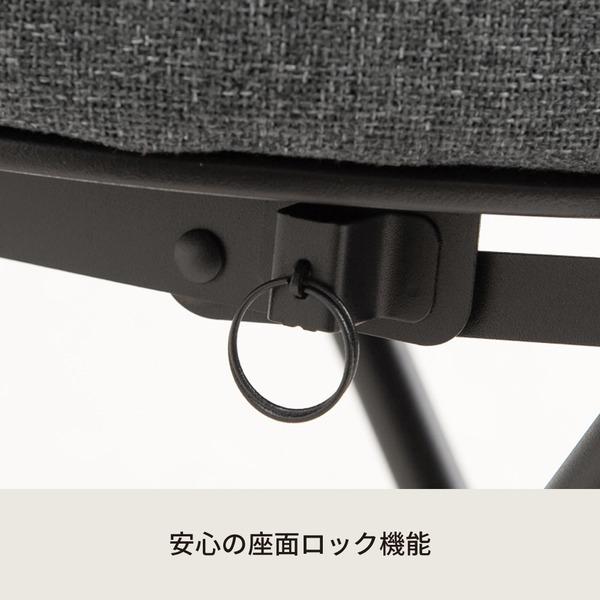 クラシカルチェア(グレー) 折りたたみ椅子 カウンターチェア スチール イス 背もたれ付 コンパクト スリム キッチン パイプイス モダン カフェ ファブリック ... | ブランド登録なし | 03