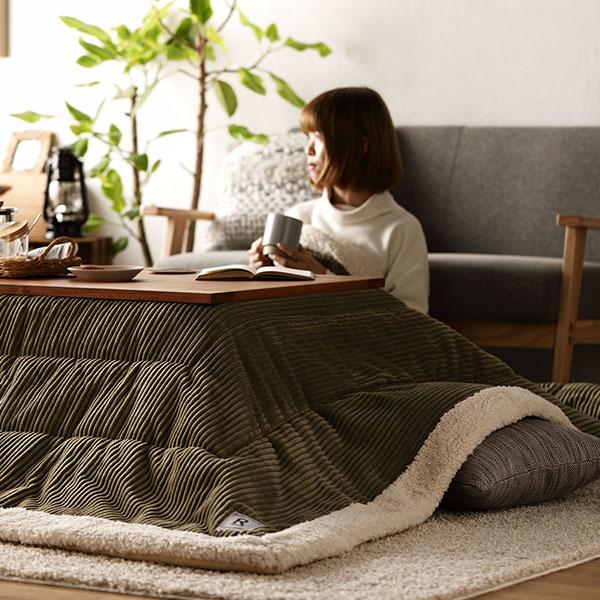 こたつ布団 こたつ掛け布団 単品 〔 約幅190×奥行190cm 正方形 ホワイト 〕 薄掛け コーデュロイ生地 ボア付 こたつ本体別売り | ブランド登録なし | 15