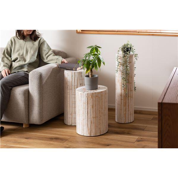 プランタースタンド 約直径30×高さ40cm ホワイト 木製 グリーンベース 完成品 リビング 店舗 観葉植物用 インテリア家具 ホワイト グリーンベース