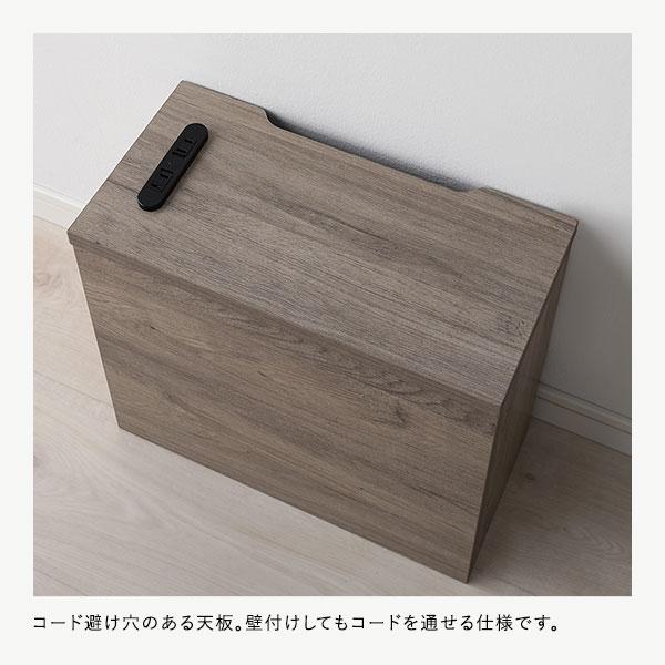 ケーブルボックス 〔 角置きタイプ ホワイト 〕 幅40cm コンセント付き 収納ボックス コード収納 収納家具 組立品｜krypton｜13