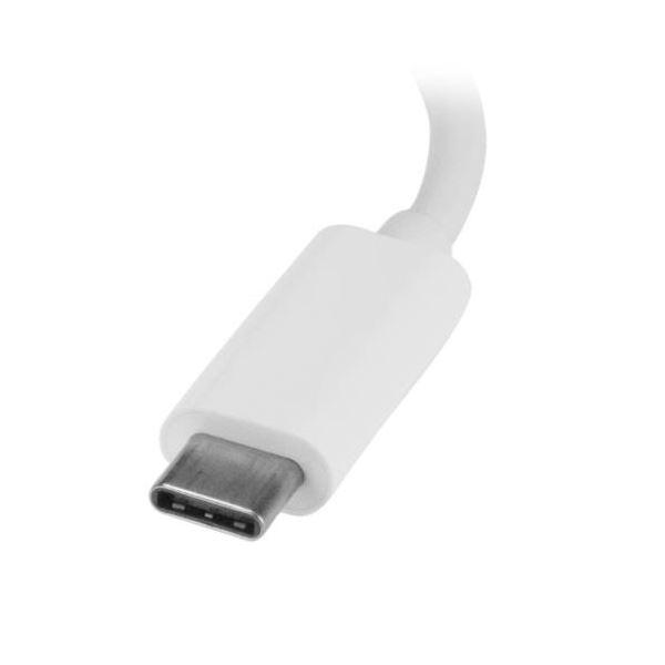StarTech.com ギガビットEthernetポート搭載 3ポートUSB3.0ハブ USB Type-C接続 ホワイトHB30C3A1GEA 1個_1