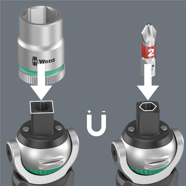WERA ヴェラ ビットマガジン付 ZYKLOP ラチェット ビットソケット 18点セット インチサイズ 004283 工具 ツール DIY 作業工具_4