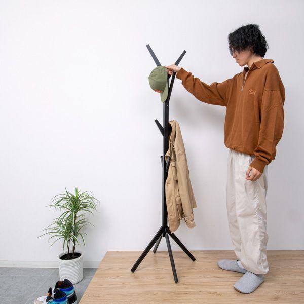 Bambooポールハンガー ブラック 組立式の画像