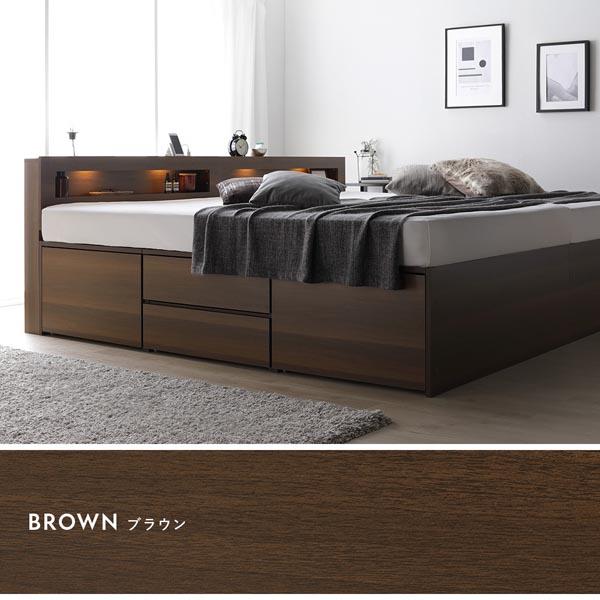 照明宮付 チェスト ベッド ショート丈キング180 SHSS＋SHS ブラウン 薄型国産ポケットコイルマットレス付 連結 収納ベッド | ブランド登録なし | 02