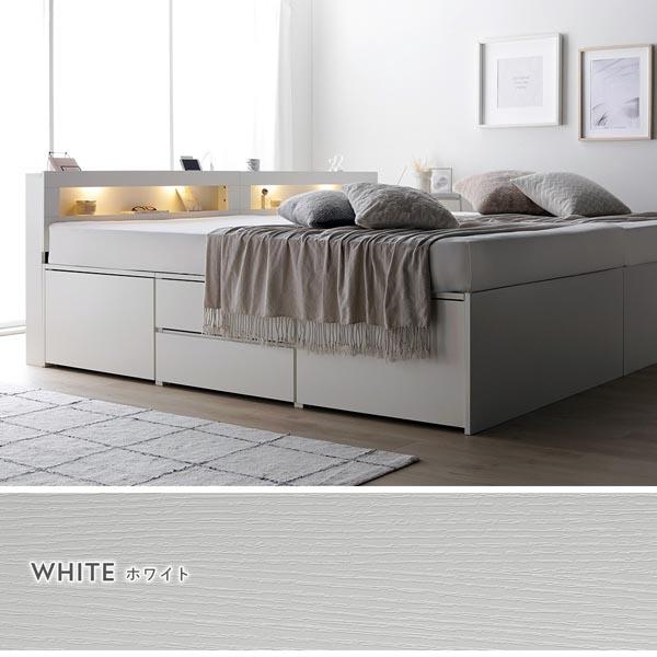 照明宮付 チェスト ベッド 通常丈ワイドキング220 S＋SD ブラウン 3つ折りポケットコイルマットレス付 連結 収納ベッド | ブランド登録なし | 03