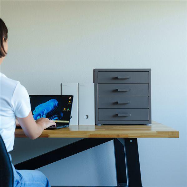 くらしのストレージボックス4段(グレー/灰) オフィス 卓上収納 スチール 引出し 小物入れ オーガナイザー 収納 引出し モダン インテリア 文房具収納 書類収... | ブランド登録なし