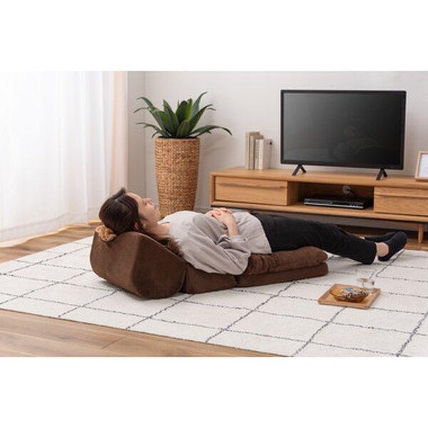 TV枕座布団付M 約W40×D48-96×H27-31×SH5/14cm ブラウン 完成品の画像