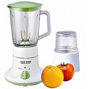 ジュースミキサー/調理器具 〔ミル付き グリーン＆ホワイト〕 サーキットプロテクター採用 FJM-703GW | 