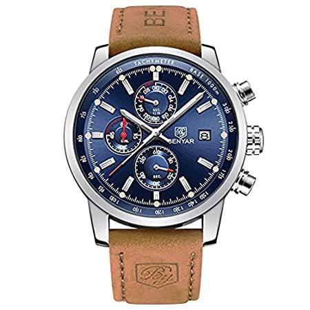 送料込 新品 Fahison クロノグラフ クォーツ腕時計 メンズ レザー ビジネスウォッチ 防水 カレンダー クロック カジュアルスポーツウォッチ ミリタリー腕時 腕時計 Ctalent Org