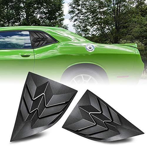 Rear Window Louvers for Dodge Challenger 2008-2020 Matte Black ABS Window Visor Sun Shade Cover Vent 