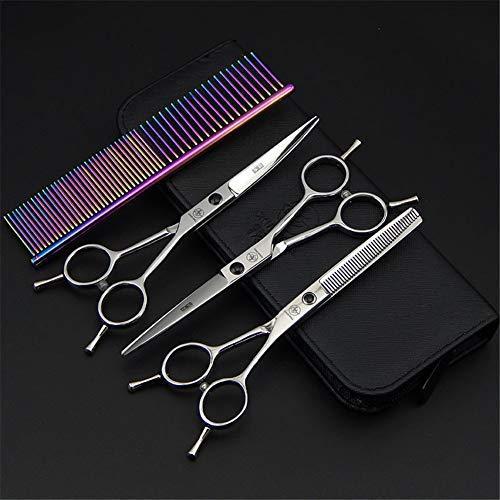 ＜新品＞Pet Grooming Scissors Set, Salon Barber Scissors Pet Grooming Professional Hairdresser Scissors, Hairdressing Shears Tool Kit Co ブラシ、コーム