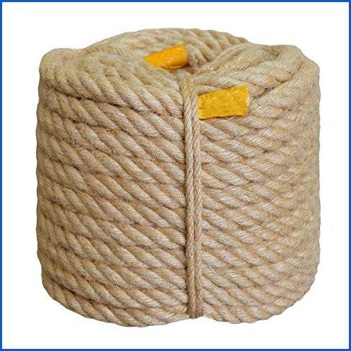 爆安プライス 新品 Crayza 装飾ジュートロープ 3 4インチ X 100フィート ツイストマニラロープ 4本撚り 天然厚手麻ロ 最安値に挑戦 Www Muslimaidusa Org