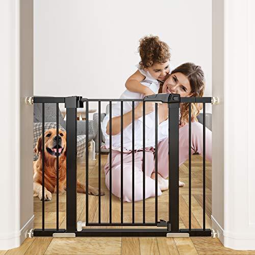 今月限定 特別大特価 新品 Ottolives Metal Baby Gate Pet Gate 27 40 Inch Extra Wide Pressure Mounted Dog Gate For Stairs Doorways Baby Gate With Door Wal 限定価格セール Www Bynaric In