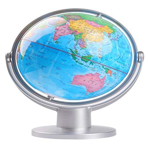 2021高い素材  ＜新品＞ZJY (Colo Artwork Decorate Desktop English Educational Toy Map World Rotating Globe Base Metal Atlas Earth PVC Teaching Globe HD 地球儀
