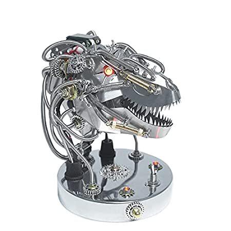 『3年保証』 Model Puzzle Metal 3D Kits Model Head T-rex Mechanical HMANE with Light＿並行輸入品 LED ジグソーパズル