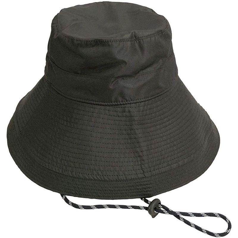 BASIQUENTI デュスポ バケットハット UPF50 紫外線遮蔽率99.9% はっ水5級 レディース ブラック イエロー 財布、帽子、ファッション小物 
