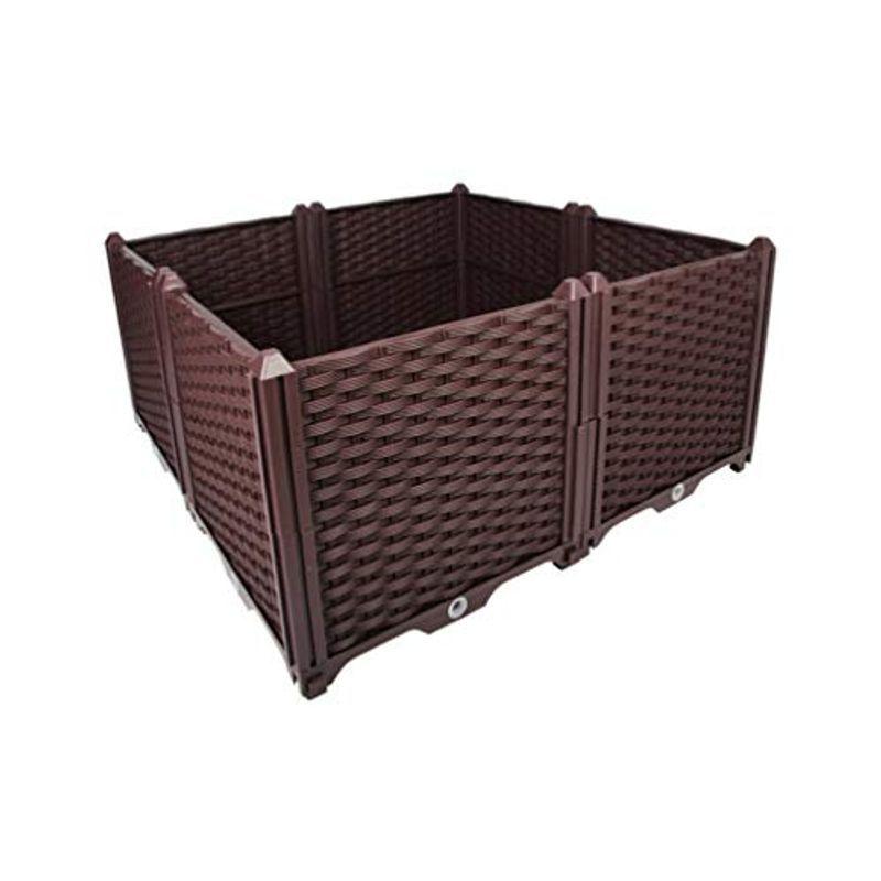 BAOYOUNI 組み立て簡単ガーデンボックス プランターボックスプラスチック鉢植え入れ花 植物 栽培ブラウン 鉢用品 大型プランター 莱園