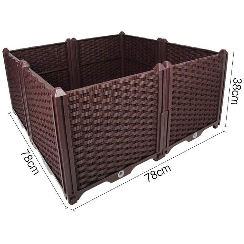 BAOYOUNI 組み立て簡単ガーデンボックス プランターボックスプラスチック鉢植え入れ花 植物 栽培ブラウン 鉢用品 大型プランター 莱園 組み立て簡単ガーデンボックス プランターボックスプラスチック鉢植え入れ花 植物 栽培ブラウン 鉢用品 大型プランター 莱園