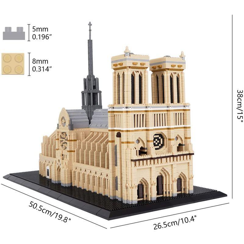 LULUFUN ブロック 積み木 おもちゃ ノートルダム大聖堂 mini 立体パズル 建物 Notre Dame de Paris 子供 大 ブロック 積み木 おもちゃ ノートルダム大聖堂 mini 立体パズル 建物 Notre Dame de Paris 子供 大