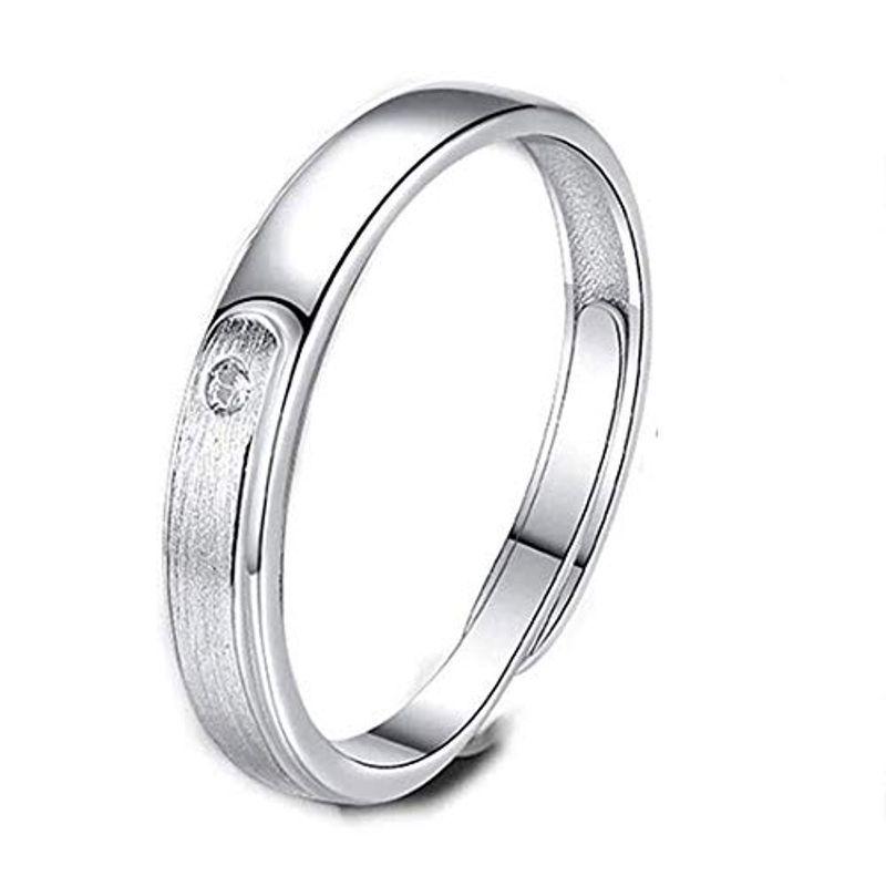 Rockyu 指輪 フリーサイズ ペアリング シルバー925 結婚指輪 プラチナ ペア レディース リング シンプル メンズ 5aジル 沸騰ブラドン